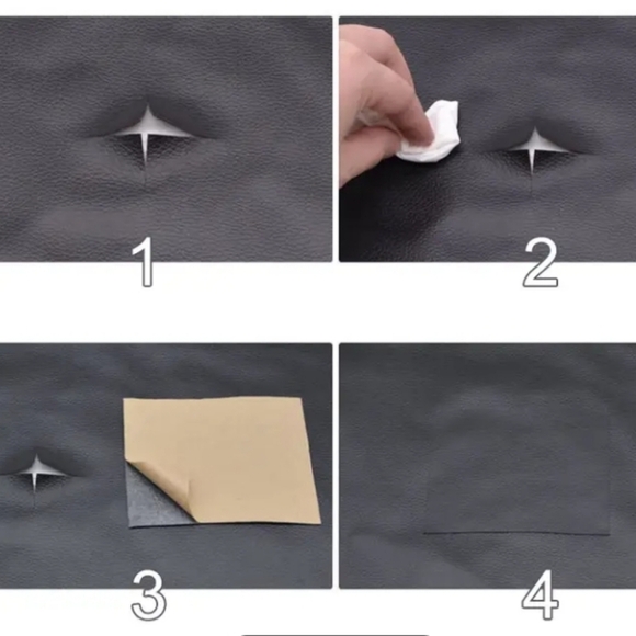 💙🐾faux leather, Gray And Whire Fabric and fabric adhesive patches - Picture 3 of 16